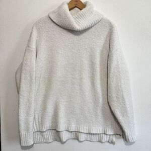ATM Anthony Thomas Melillo Womens Chenille Turtleneck High Low Sweater White S